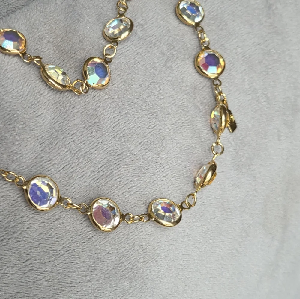 Vintage Swarovski Necklace 36 Inch bezel-set crystal Necklace - Picture 7 of 8